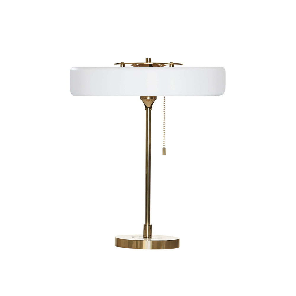 LuxeGlow - Spun Metal Table Lamp with Pull Cord Switch