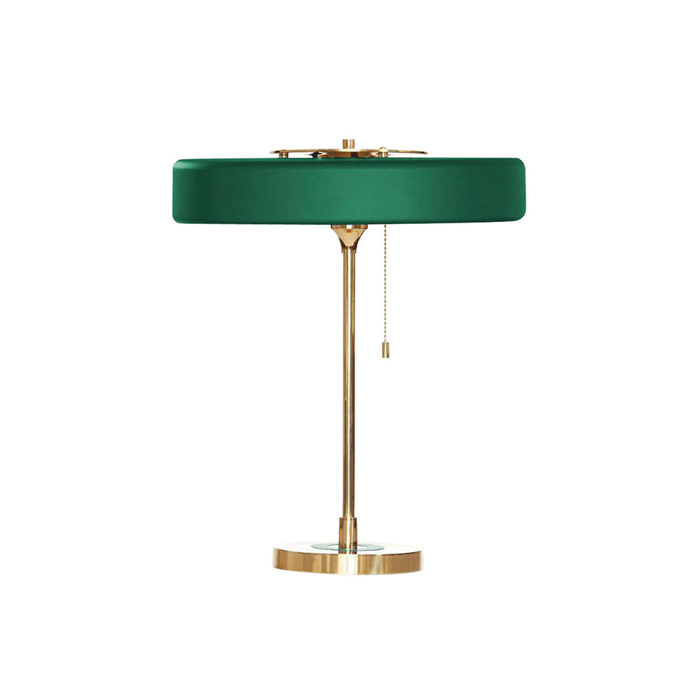LuxeGlow - Spun Metal Table Lamp with Pull Cord Switch