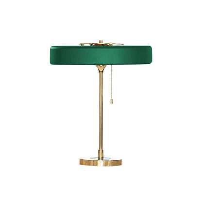 LuxeGlow - Spun Metal Table Lamp with Pull Cord Switch