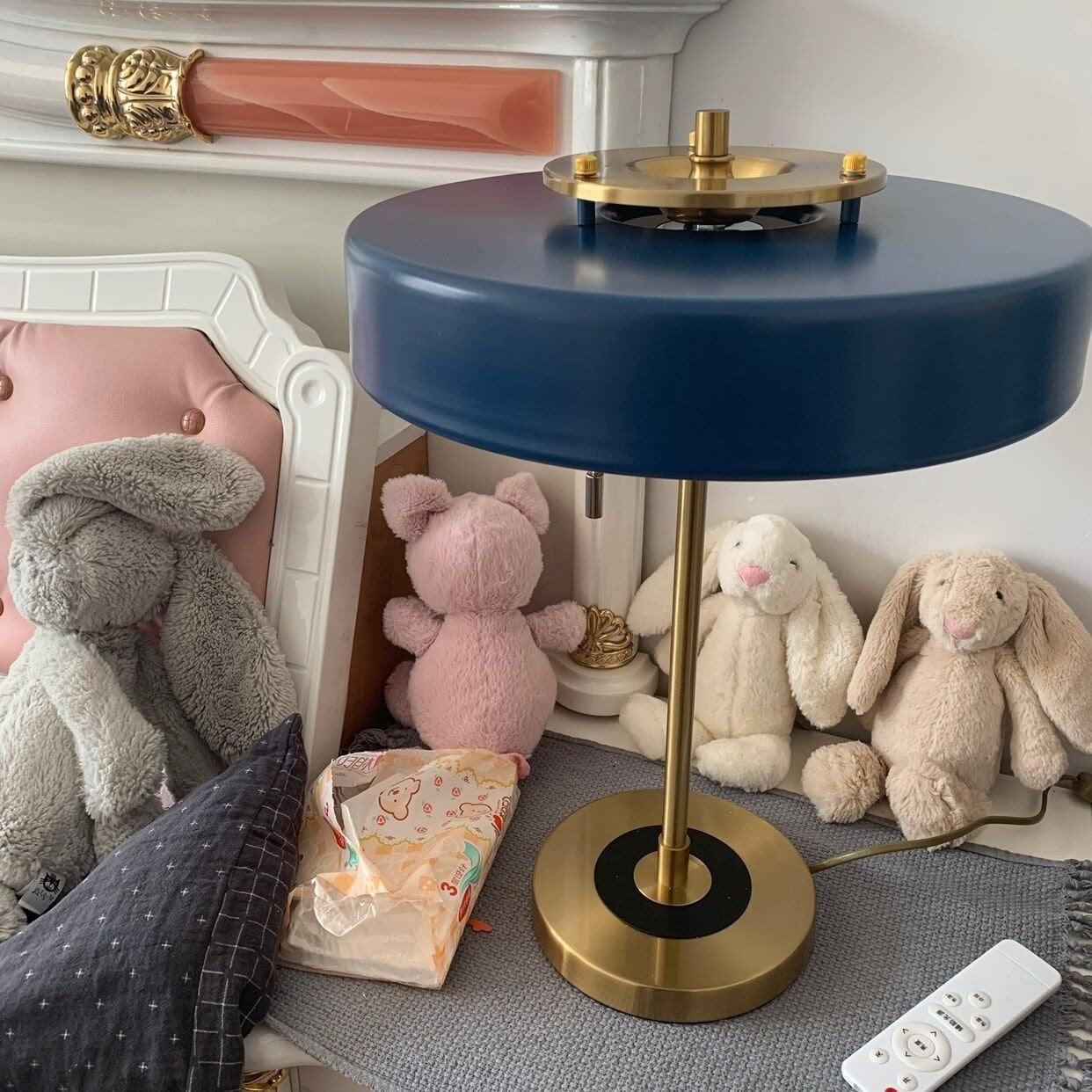 LuxeGlow - Spun Metal Table Lamp with Pull Cord Switch