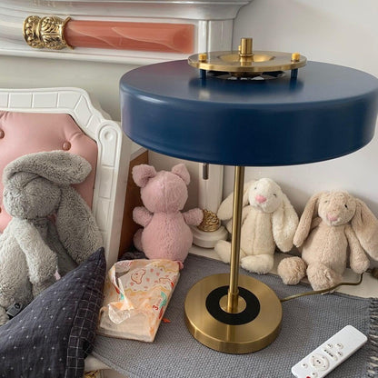 LuxeGlow - Spun Metal Table Lamp with Pull Cord Switch
