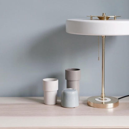 LuxeGlow - Spun Metal Table Lamp with Pull Cord Switch