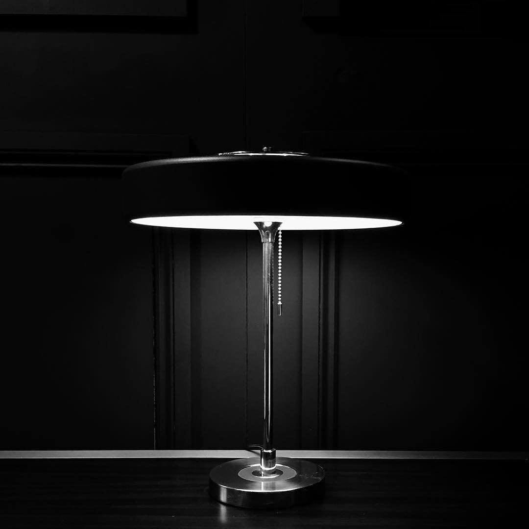 LuxeGlow - Spun Metal Table Lamp with Pull Cord Switch