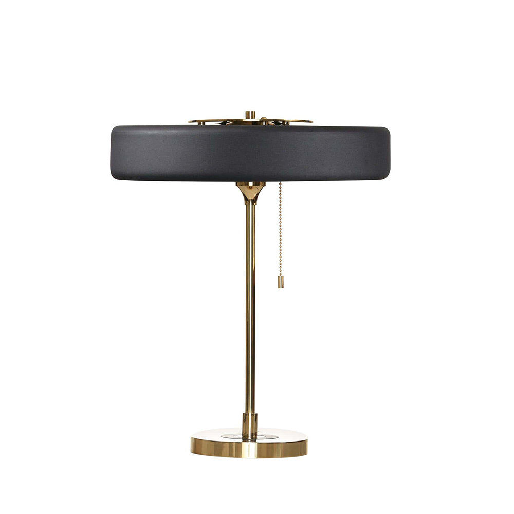 LuxeGlow - Spun Metal Table Lamp with Pull Cord Switch