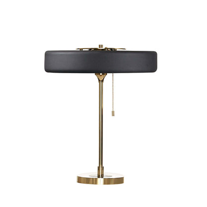 LuxeGlow - Spun Metal Table Lamp with Pull Cord Switch