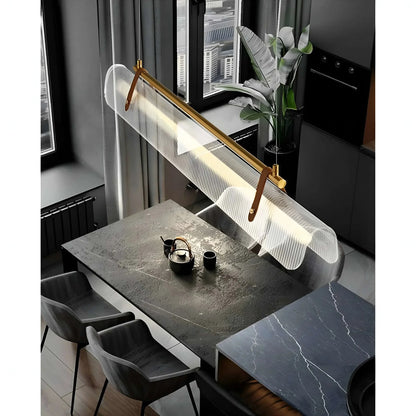 LineaLuxe - Stylish Metal & Leather Pendant Light