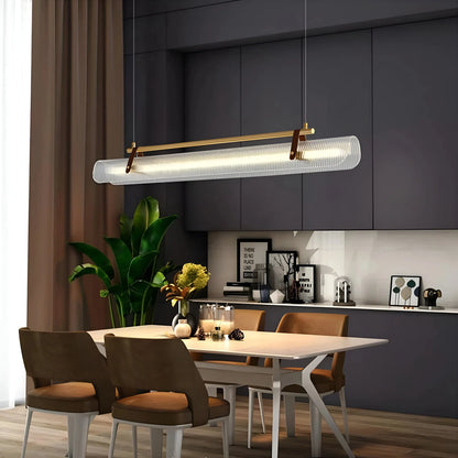 LineaLuxe - Stylish Metal & Leather Pendant Light