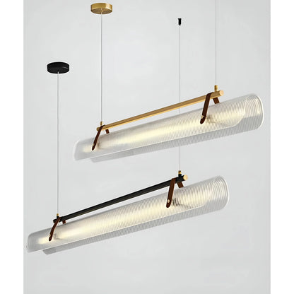 LineaLuxe - Stylish Metal & Leather Pendant Light
