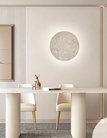 RoundStone - Applique murale ronde en travertin