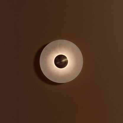 GlowMarble - Lampe murale ronde en marbre atmosphérique pour des accents élégants