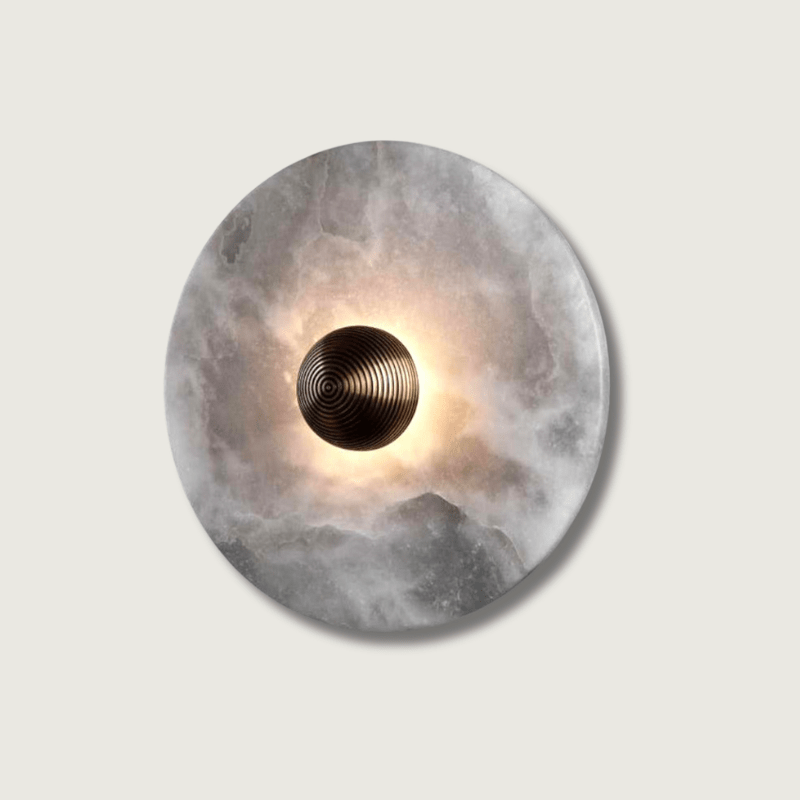 GlowMarble - Lampe murale ronde en marbre atmosphérique pour des accents élégants