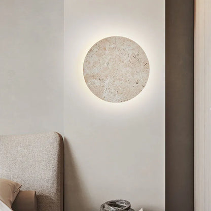 RoundStone - Applique murale ronde en travertin