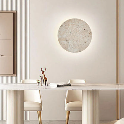 RoundStone - Applique murale ronde en travertin