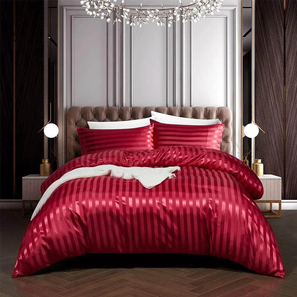 BlackVelvet - Luxuriöses schwarzes Satin-Bettwäsche-Set