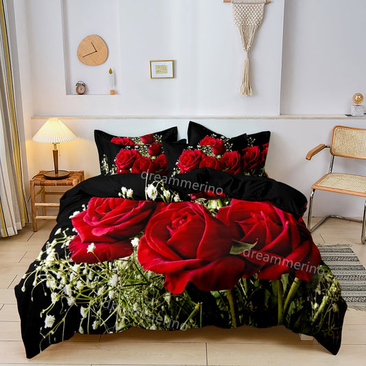 RoseWhisper - Romantisches Rosen-Bettwäsche-Set