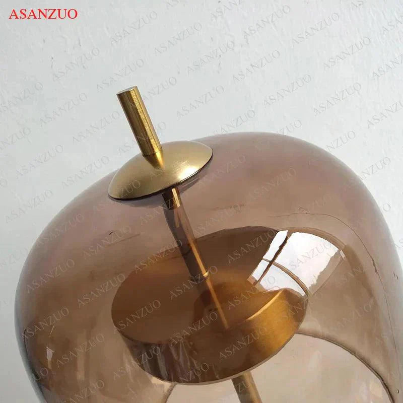 MistLume - Lampe de table en verre gris