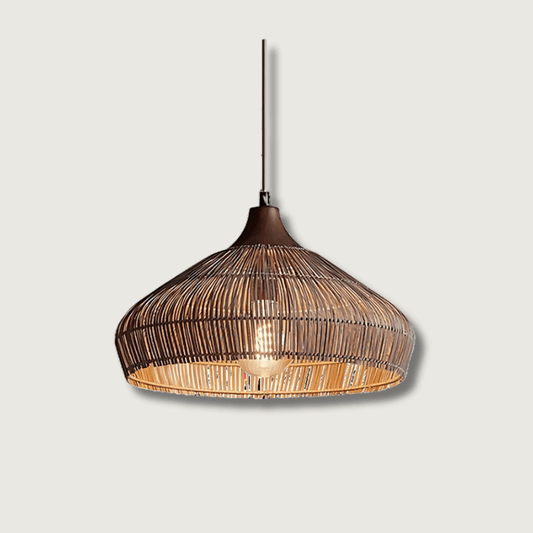 TranquilAura - Rattan Boho hængelampe håndlavet