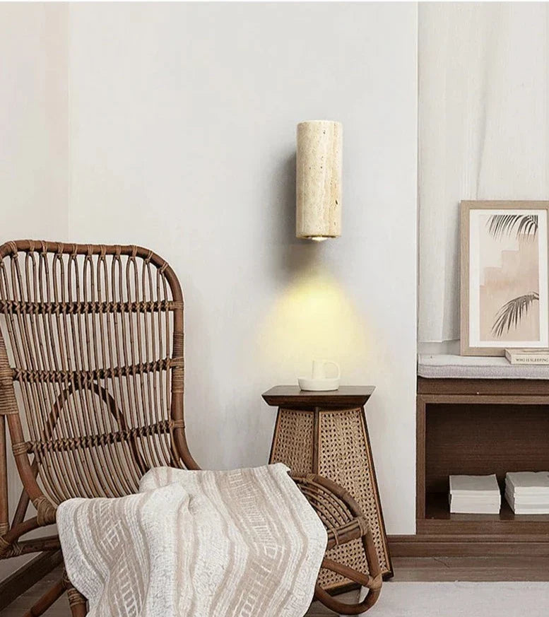 TravertineLuxe - Stylish Wall Lamp Made of Natural Stone