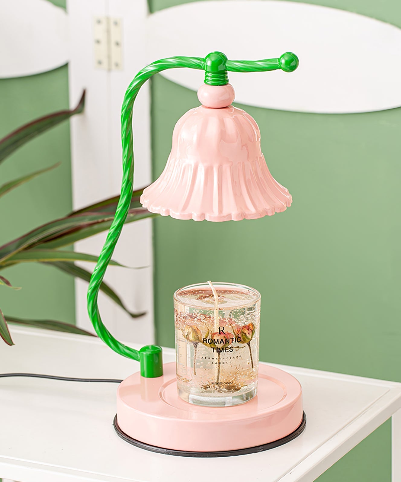 PetalLuxe – Elegant Table Lamp with Pink Flower Design