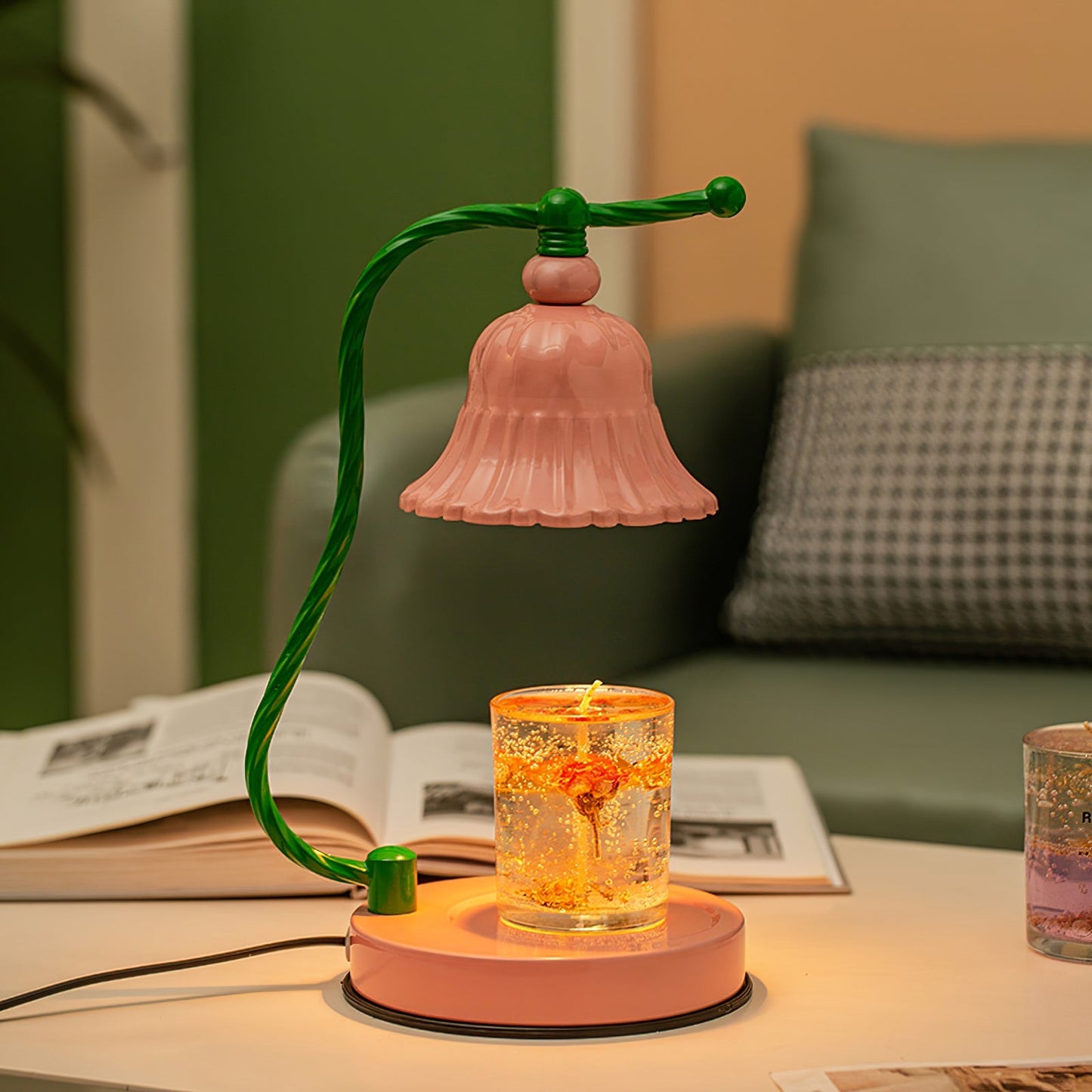 PetalLuxe – Elegant Table Lamp with Pink Flower Design