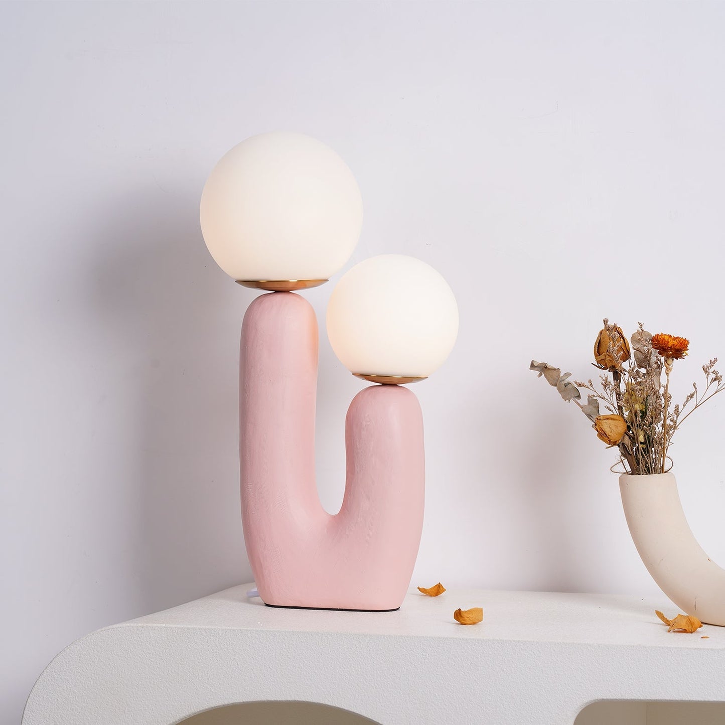 EcoLuxe - Moderne glas- og harpiksbordlampe