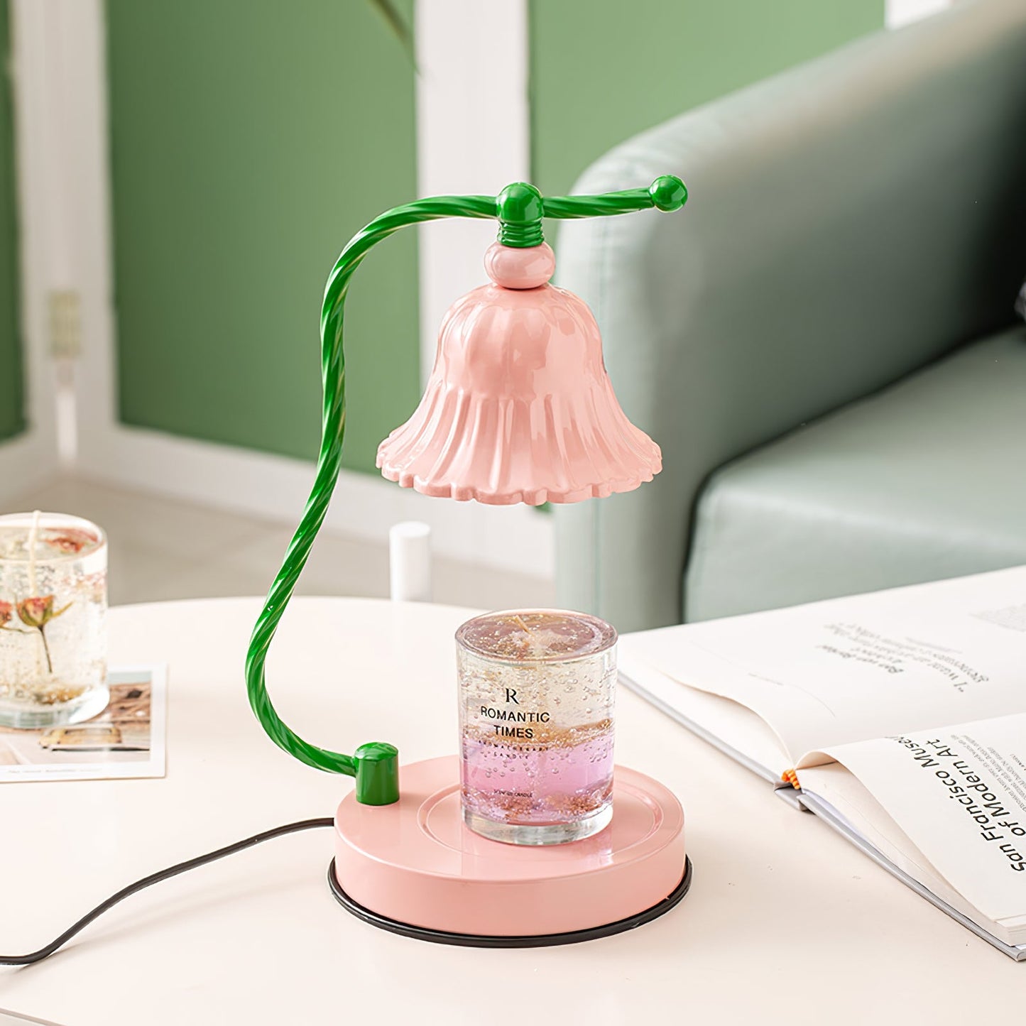 PetalLuxe – Elegant Table Lamp with Pink Flower Design