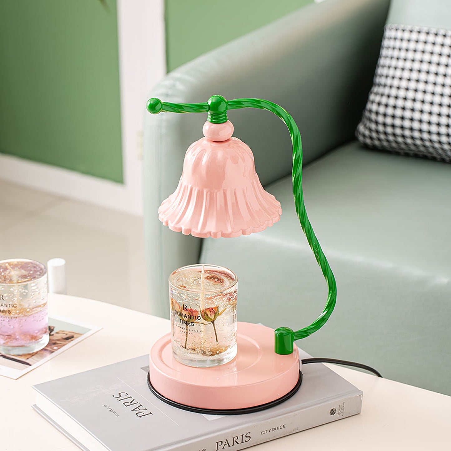 PetalLuxe – Elegant Table Lamp with Pink Flower Design