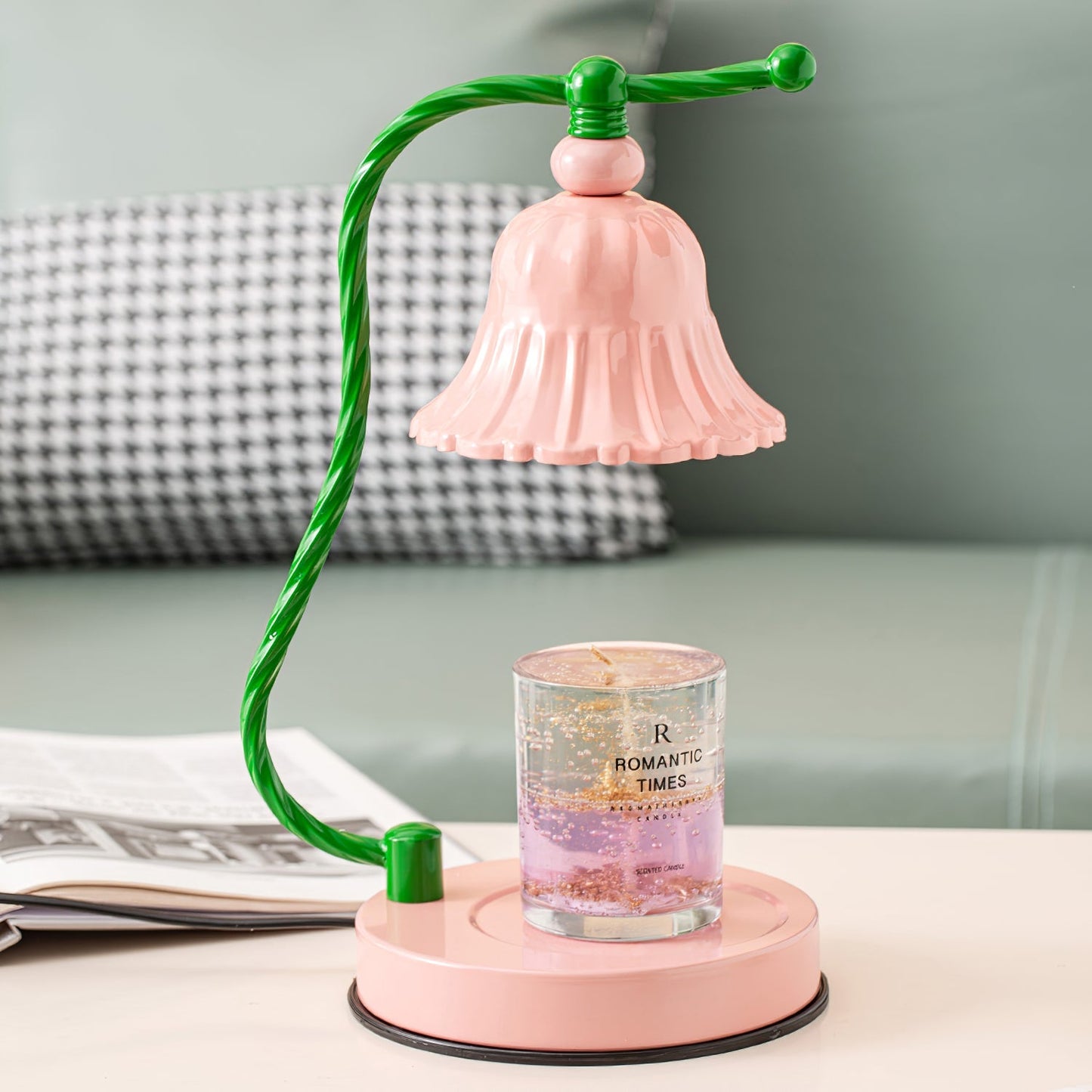 PetalLuxe – Elegant Table Lamp with Pink Flower Design