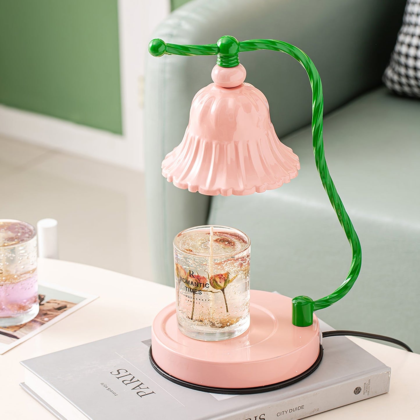 PetalLuxe – Elegant Table Lamp with Pink Flower Design