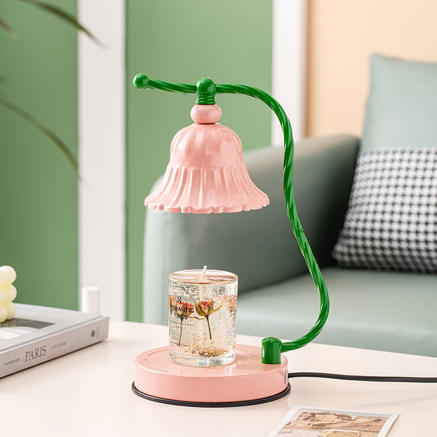 PetalLuxe – Elegant Table Lamp with Pink Flower Design