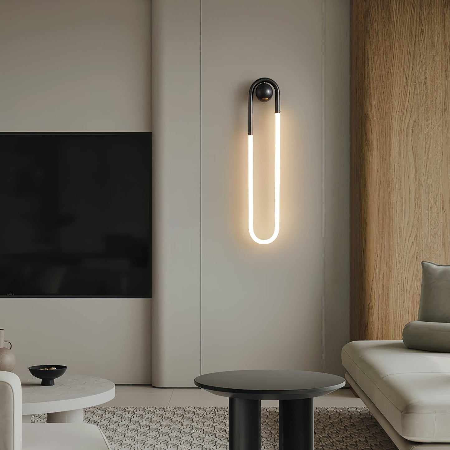 OvalGlow - Minimalistische Wandleuchte in Schwarz und Gold