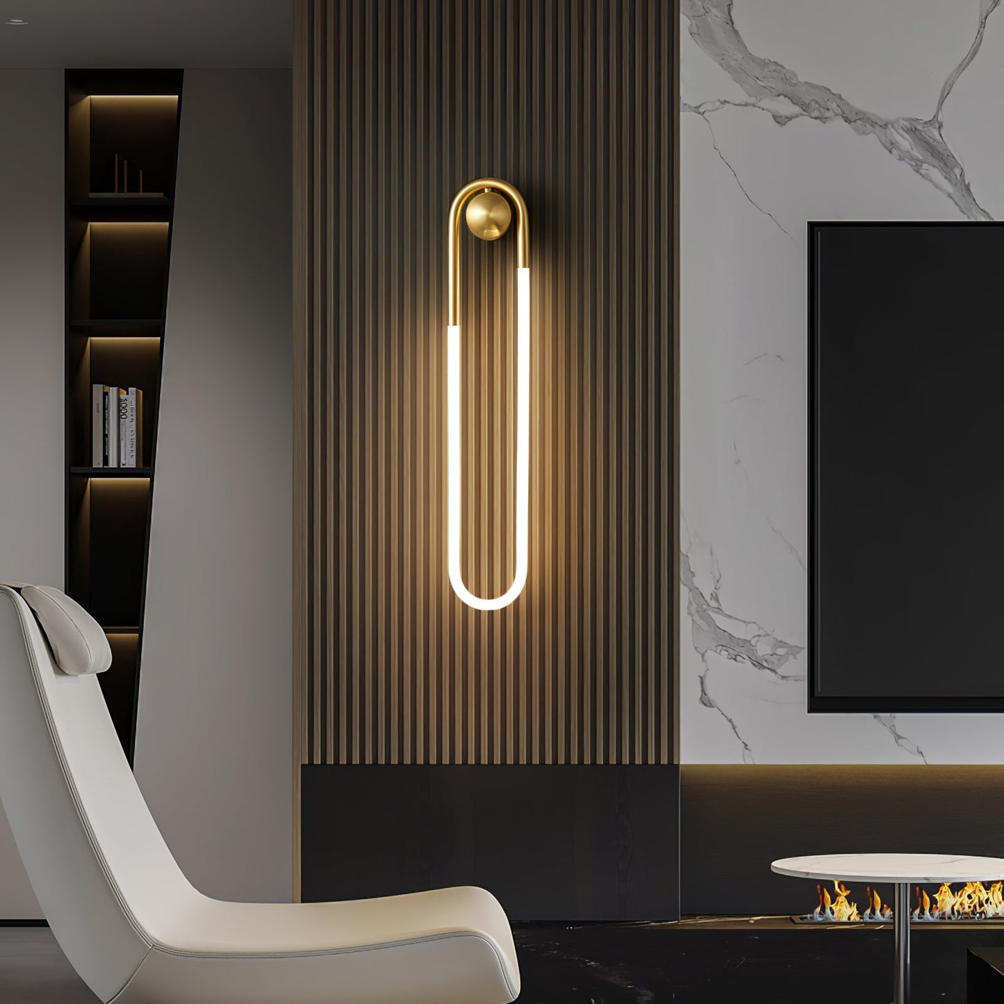 OvalGlow - Minimalistische Wandleuchte in Schwarz und Gold
