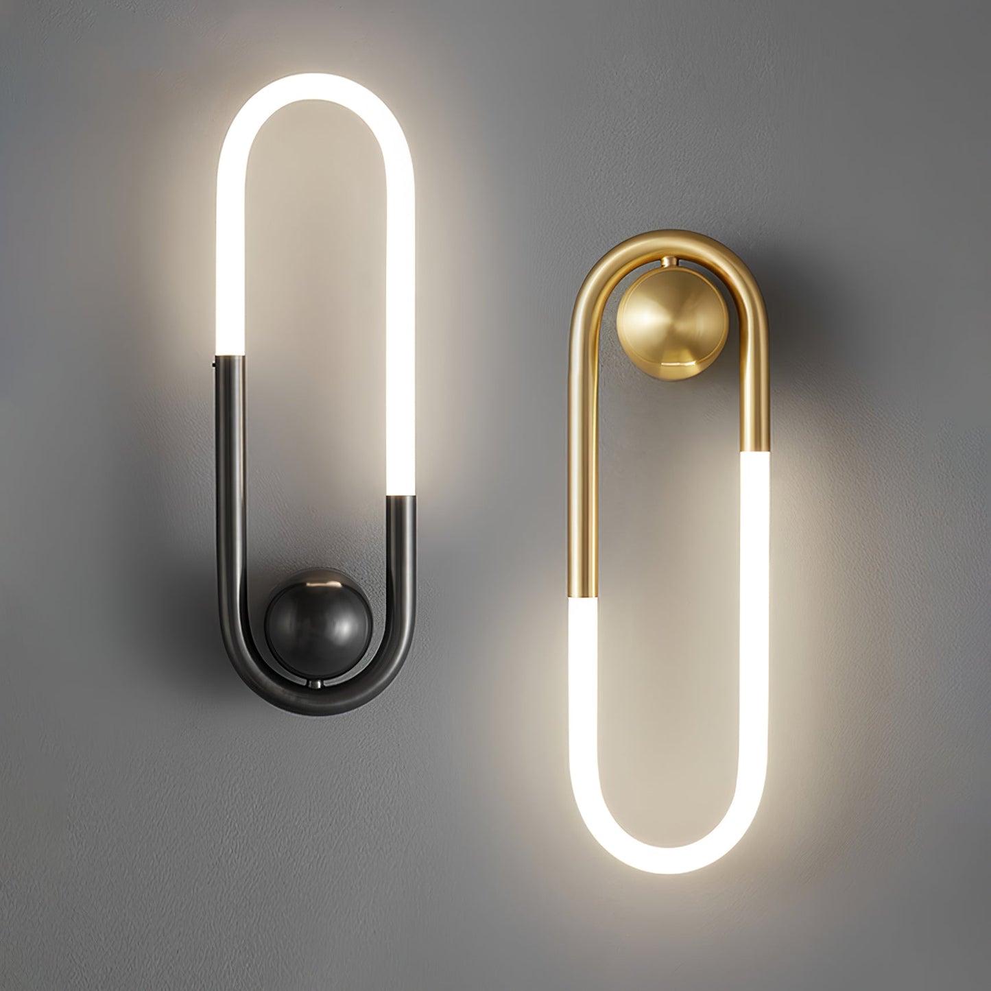 OvalGlow - Minimalistische Wandleuchte in Schwarz und Gold