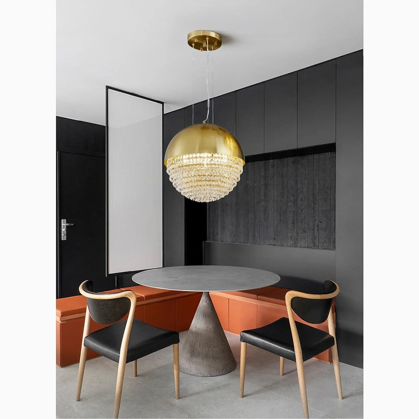 CrystalOrbs - Luxe Gold Crystal Chandelier