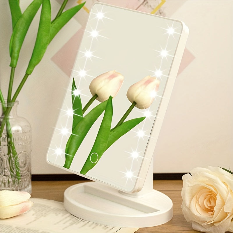 RadiantTouch - Miroir de maquillage avec 16 lumières LED et éclairage réglable