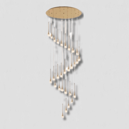 HelixGlow - Spiral Chandelier for Staircase