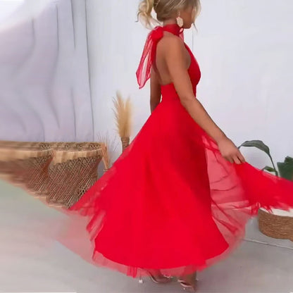 Robe en maille avec col montant et design sans manches - Erin