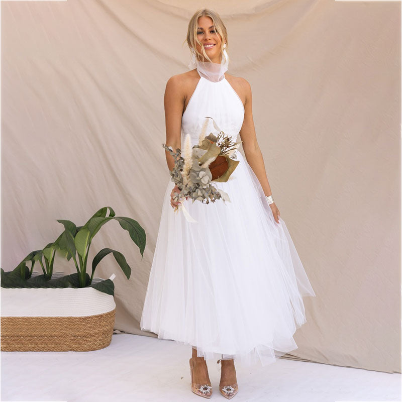 Robe en maille avec col montant et design sans manches - Erin