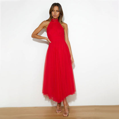 Robe en maille avec col montant et design sans manches - Erin