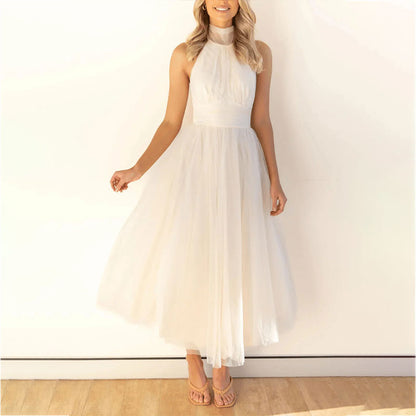 Robe en maille avec col montant et design sans manches - Erin