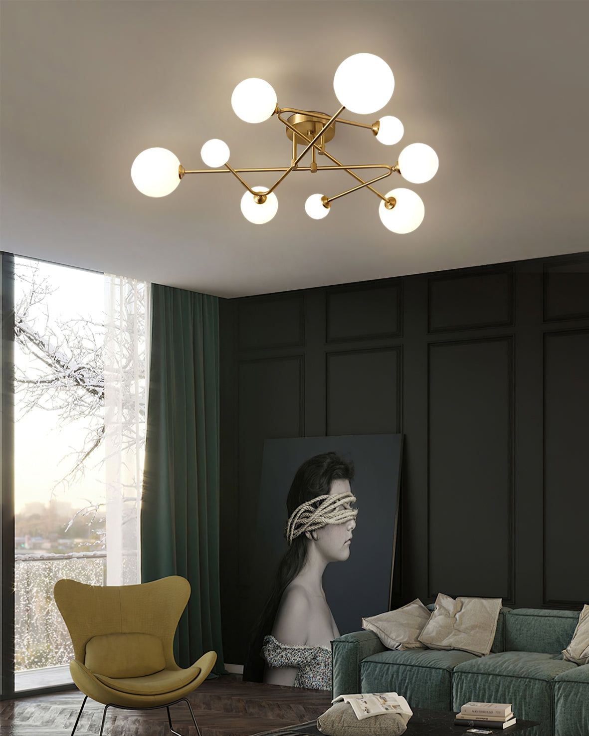 LuxeSputnik - Deckenlampe mit kosmischem Design und gemütlicher Beleuchtung