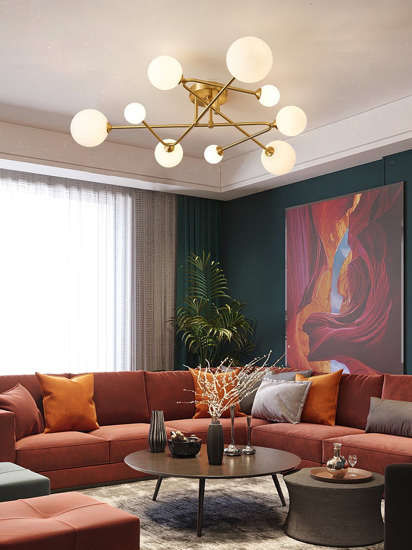 LuxeSputnik - Deckenlampe mit kosmischem Design und gemütlicher Beleuchtung