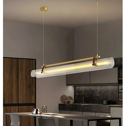 LineaLuxe - Stylish Metal & Leather Pendant Light