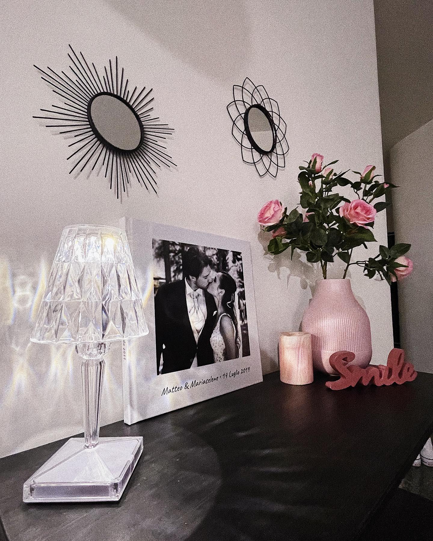 SparkLicht - Modern Table Lamp with LED and Glamour Effect