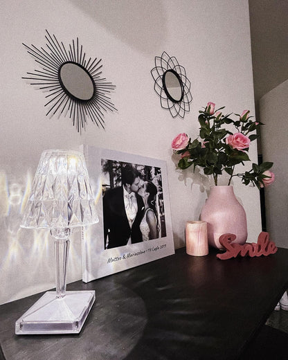 SparkLicht - Modern Table Lamp with LED and Glamour Effect