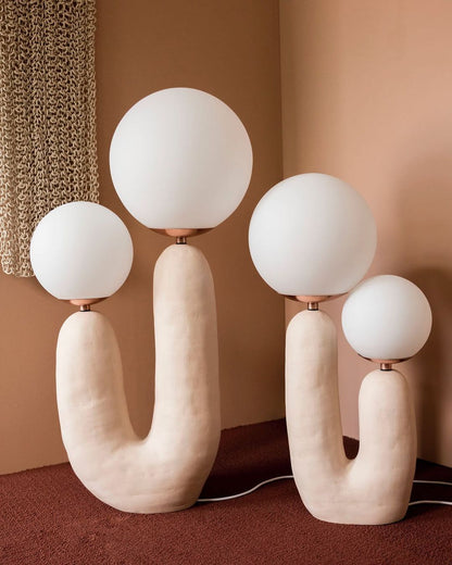 EcoLuxe - Moderne glas- og harpiksbordlampe