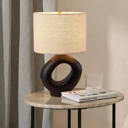 ModernGlow – Harpiks Bordlampe med Linnedskærm