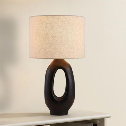 ModernGlow – Harpiks Bordlampe med Linnedskærm