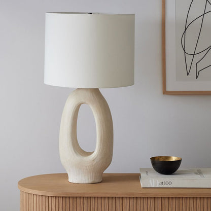 ModernGlow – Harpiks Bordlampe med Linnedskærm