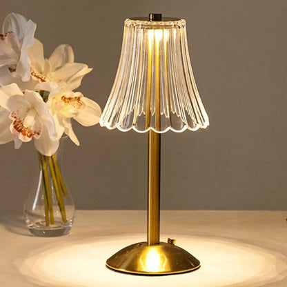 VintageRadiance - Lampe de table en cristal au look luxueux